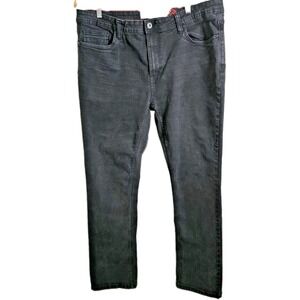 Men's Black Stretch Jeans Straight Leg Size 38x32 Casual Denim Artful Rebel